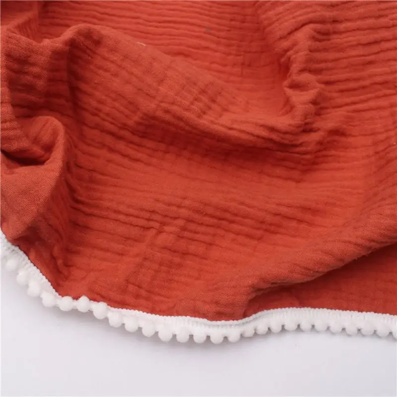 

Baby Ball Tassel Sleeping Swaddle Wrap Cotton Double Gauze Receiving Blanket Newborn Infant Photography Props Gifts