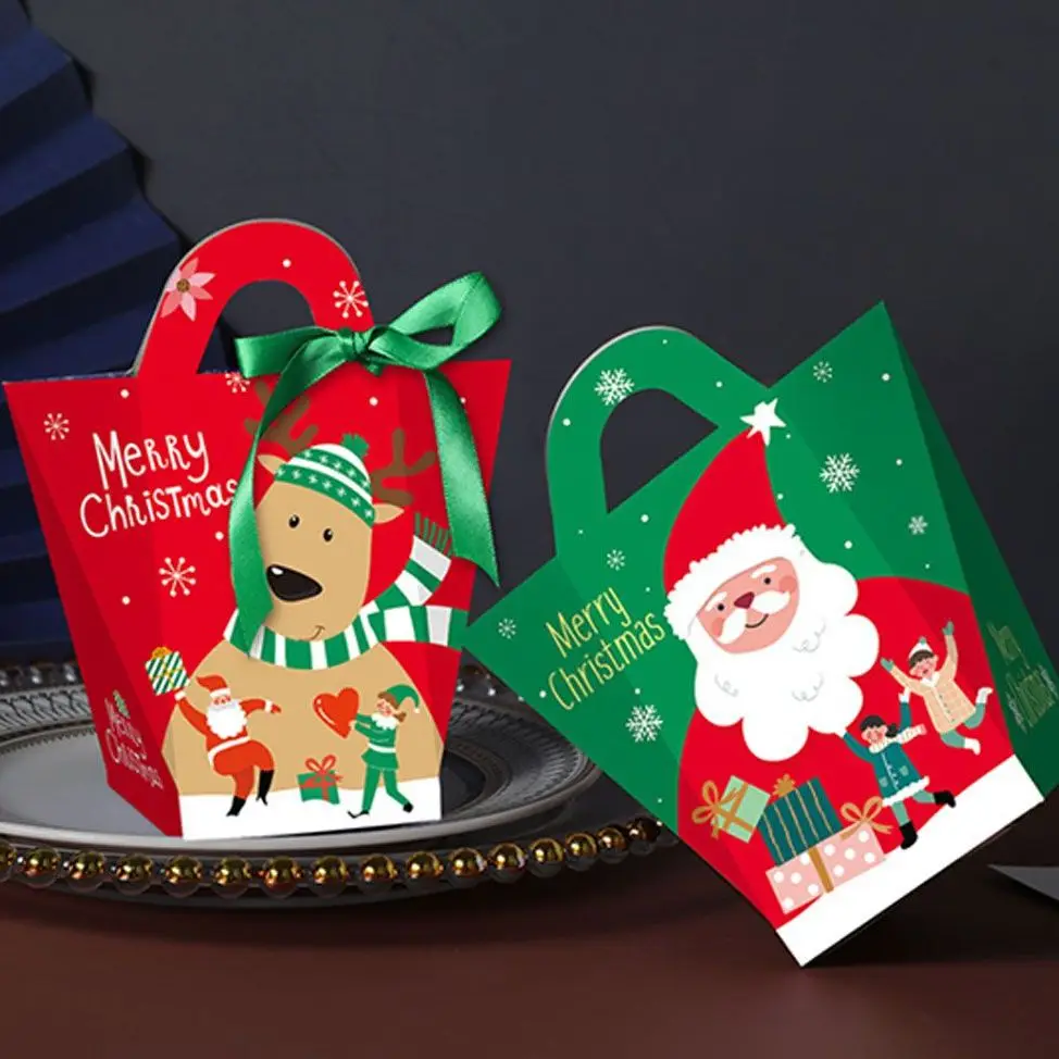 

1PC Gift Packaging Box Christmas Gift Bag Paper For Candy Biscuit Doll Paking Gift Bag Hand Carry Creative Decoration Bag