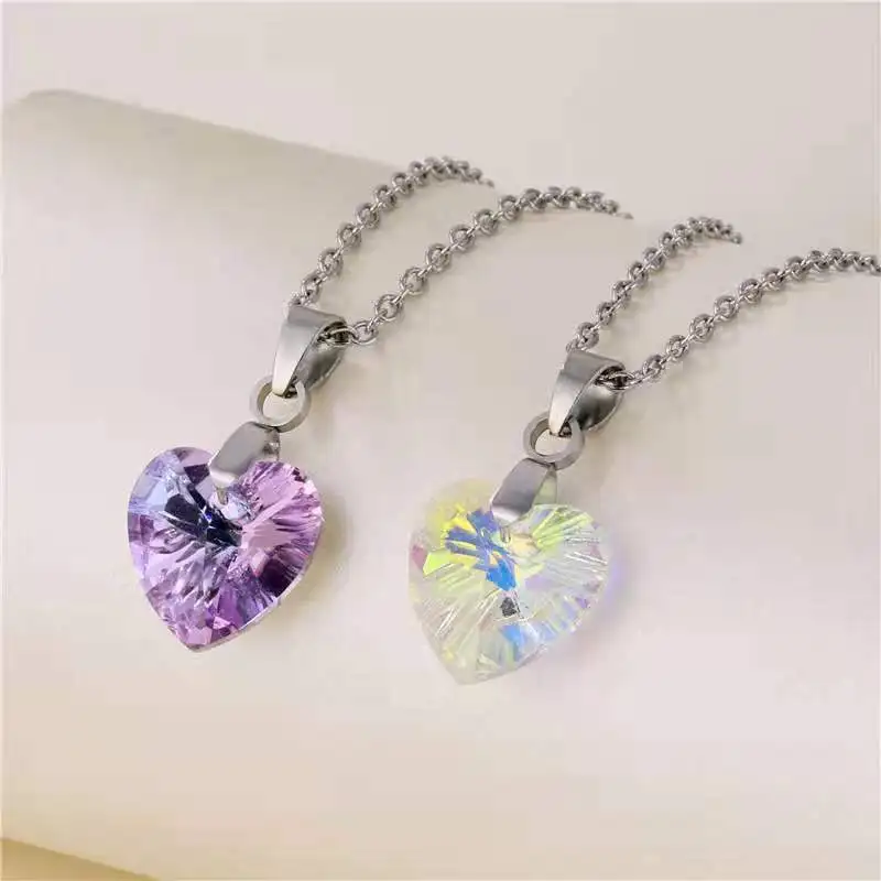 

Necklace Crystal Heart of the Sea Jewelry Girl Heart-shaped Party Jewelry Gift