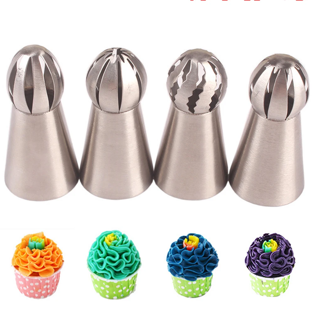 4 шт. кекс из нержавеющей стали Сферический шар форма Обледенение Трубопроводы