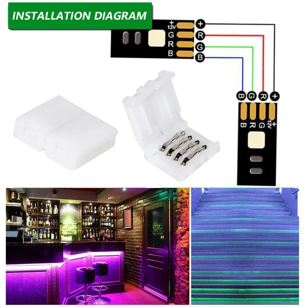 10 шт./компл. мм 4 Pin светодиодный RGB Разъем SMD 5050 мульти Форма Угловой
