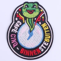 oeteldonk frog snake embroidery patch badges carnival for netherlands letter patch stripe iron on snake patches for clothing f