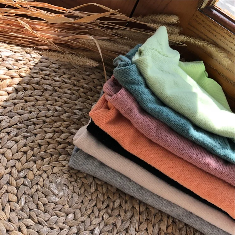 Осенние хлопковые футболки с длинными рукавами в Корейском стиле для девочек 2019