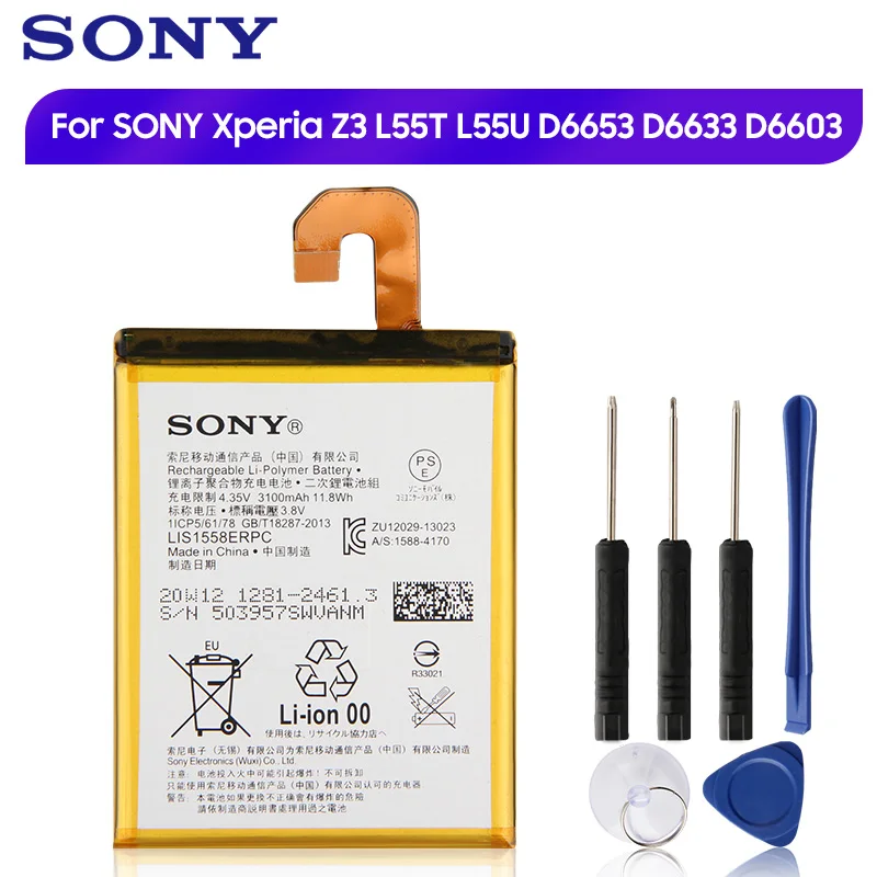 Оригинальный запасной аккумулятор Sony LIS1558ERPC для SONY Xperia Z3 L55T L55U D6653 D6633 D6603