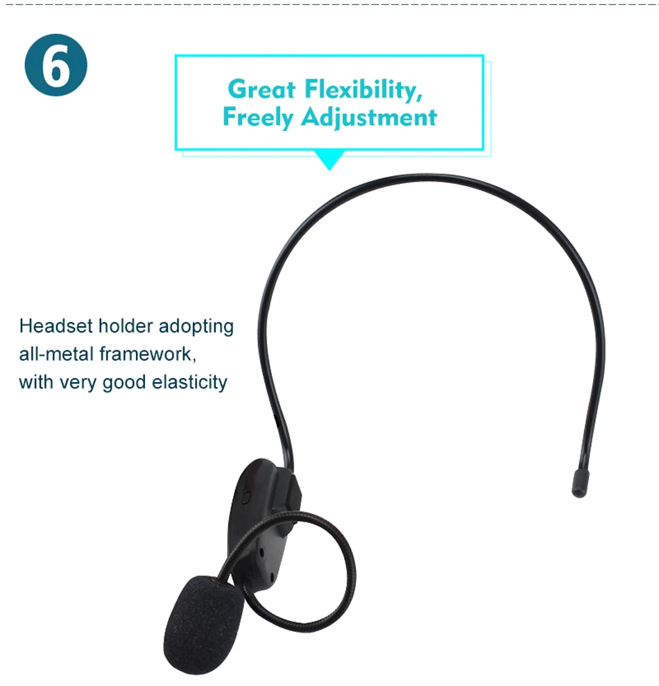 

FM Wireless Microphone Headset Megaphone Radio Multi-channel Micphone Loudspeaker for Teaching Meeting Tour Guide Microphones