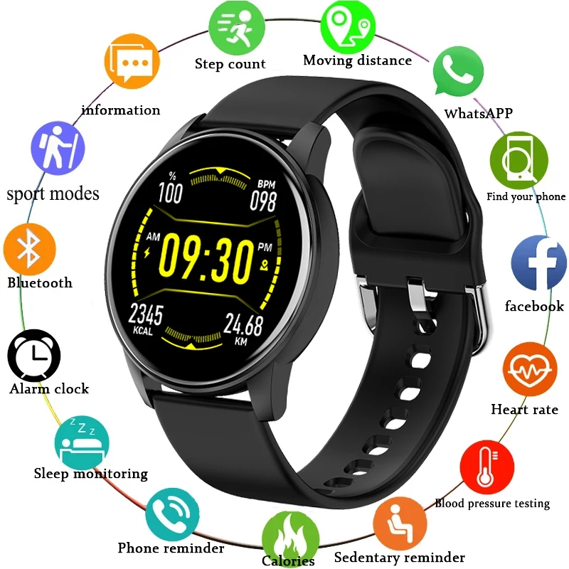 

LIGE Smart Watch Women Realtime Weather Forecast Activity Tracker Heart Rate Monitor Sport Ladies smartwatch Men For Android IOS