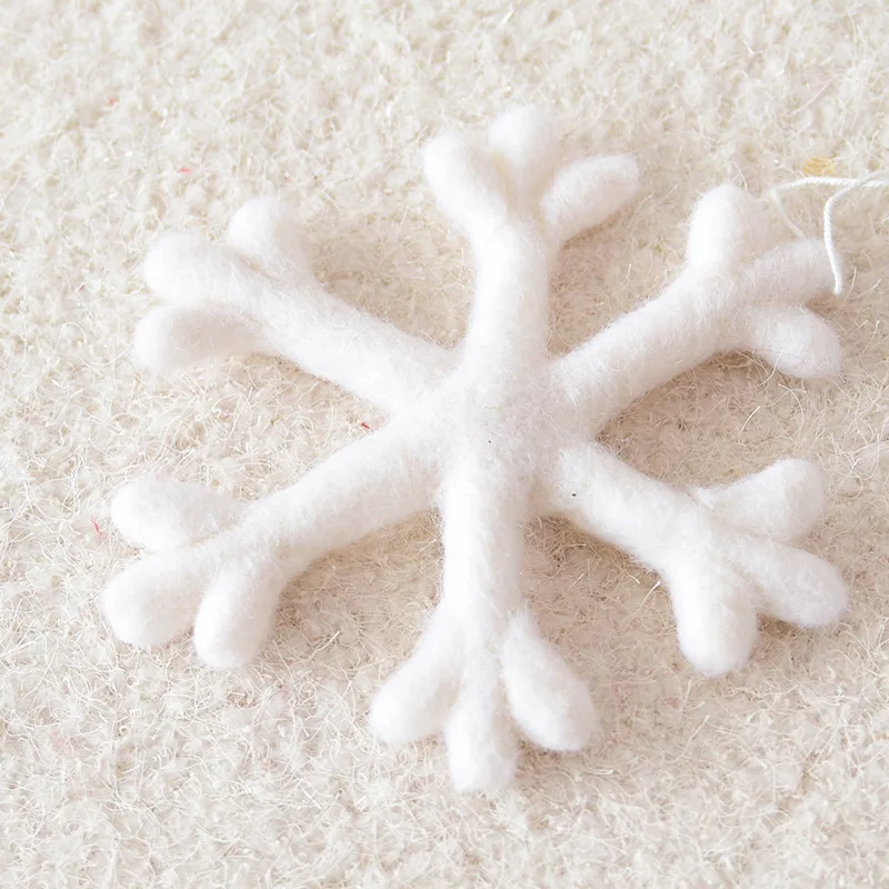 White Snow 1 шт из чистой шерсти мяч носки с дизайном «звёзды» Рождественский Декор Подвески Игрушки Рождественская елка висячие украшения для дома наклейки для вечеринки дети ремесло подарки - Цвет: White Snow