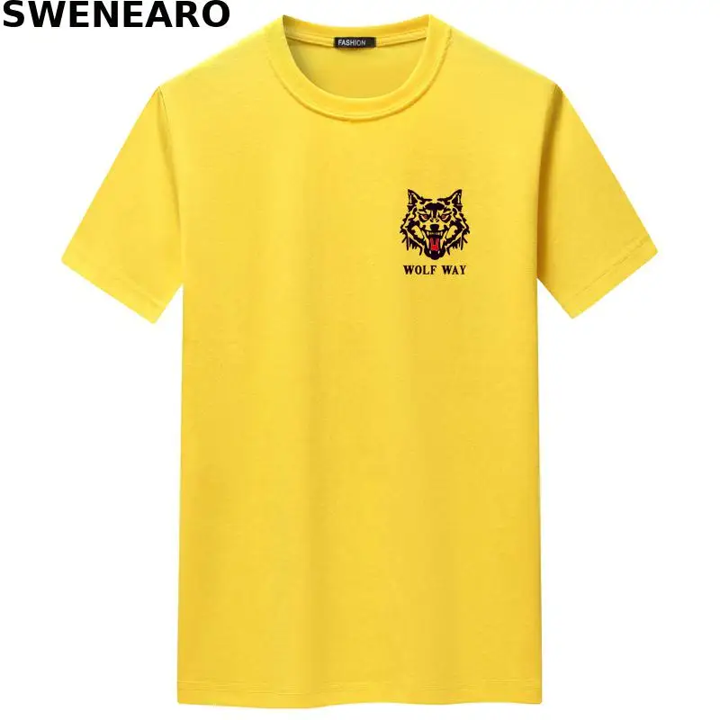 

summer small standard wolf head print T-shirt men's casual O-neck short-sleeved brand T-shirt men's breathable T-shirt men