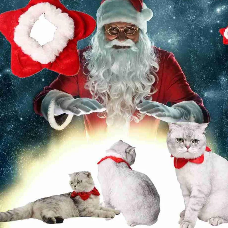 Новая Теплая одежда для домашних животных, Рождественский костюм для косплея, накидка с шапкой, плащ Санта-Клауса/регулируемый слюнявчик для домашних животных, кошек, собак