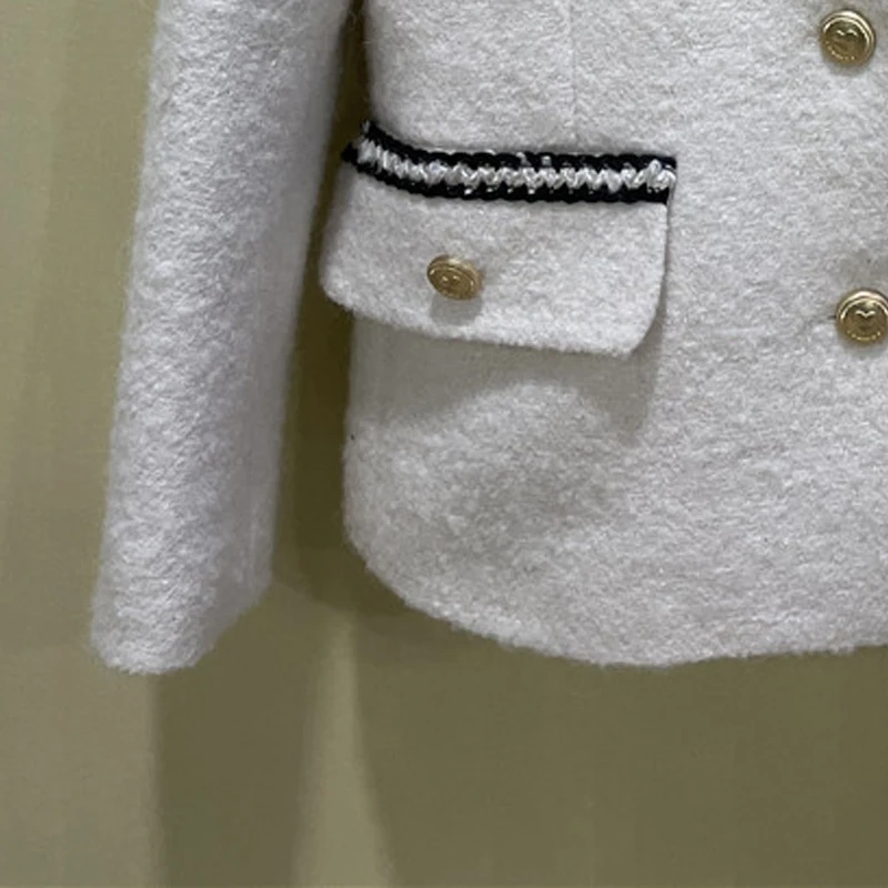 Женский тёплый пиджак однобортный с длинным рукавом элегантный Блейзер во