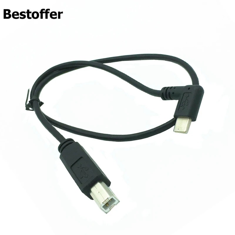 0 5 метра USB 2 B к Type-C 90 ° правый угловой штекер Удлинительный кабель для