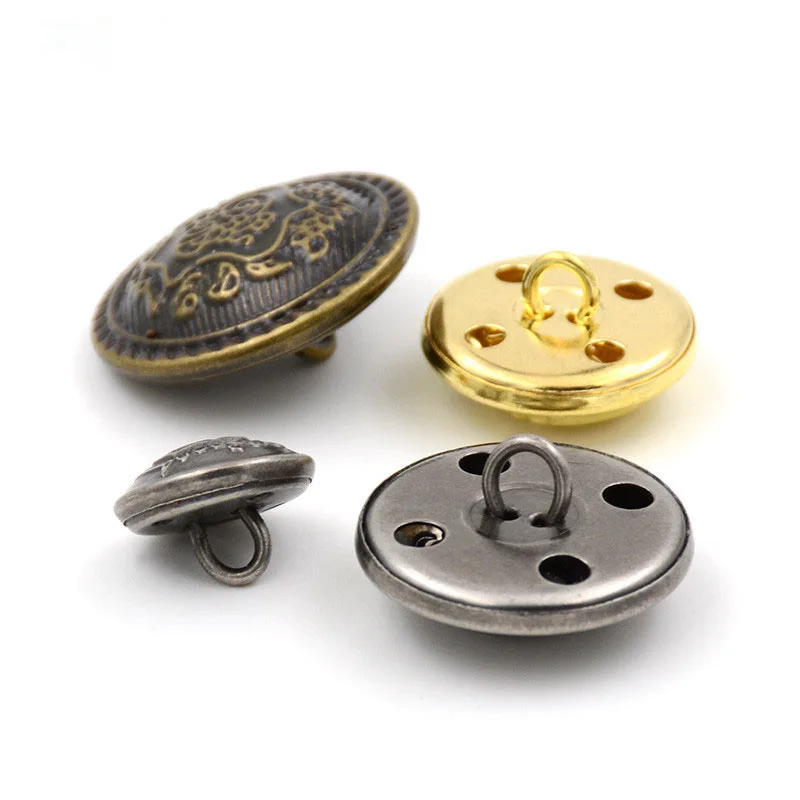 10 шт. медная Пряжка винтажный логотип бронзовая старинная Серебристая джинсовая