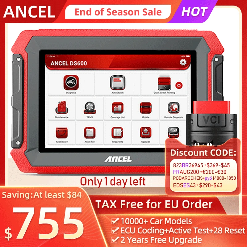 Автомобильный сканер ANCEL DS600 OBD2 профессиональный прибор для диагностики