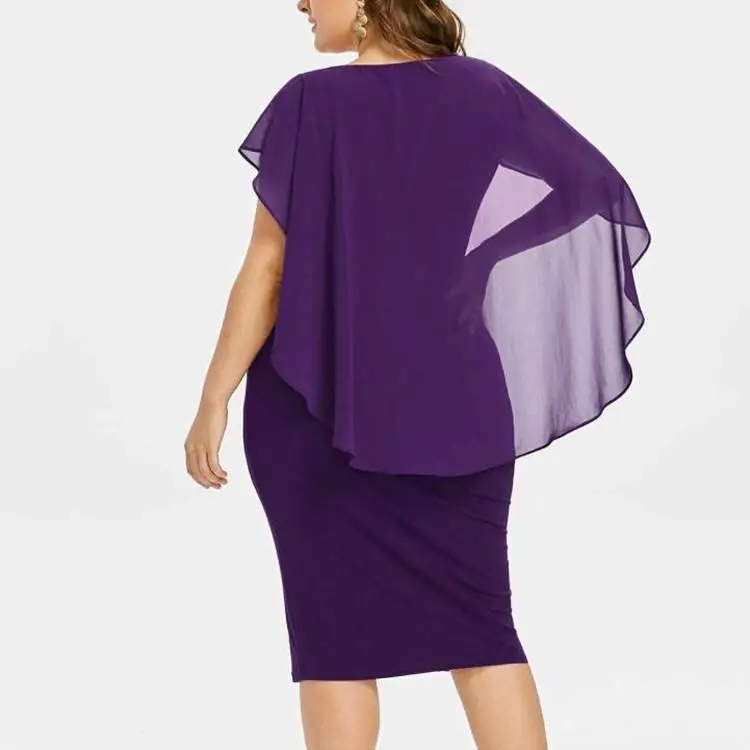 5xl шифоновая блузка пикантные вечерние Ночное платье размера плюс платье на весну и лето, вечернее облегающее платье, большие размеры для женщин, платье для офиса, работы большой vestidos