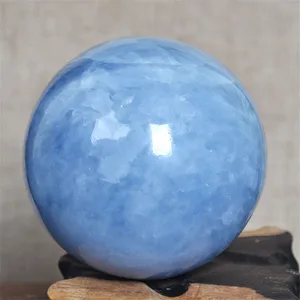 Natural Madagascar Aquamarine Blue SPAR Ball Marine Stone Ocean Jasper kyanite Ball Teaching Material Minerals Collection
