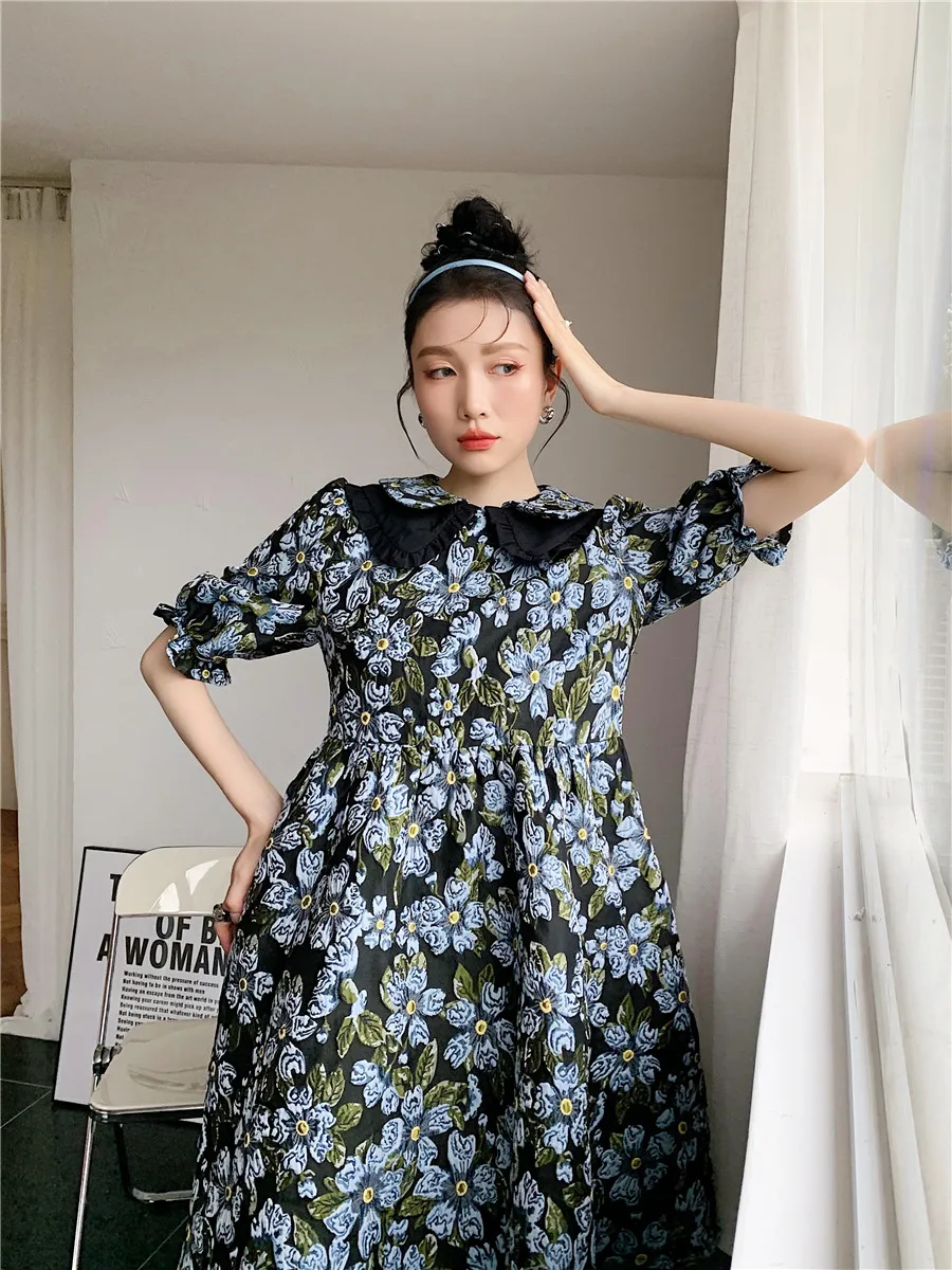 

VANOVICH Sweet Summer New 2021 Women Dress Puff Sleeve Cotton Dress Female Fashion Casual Women Clothing