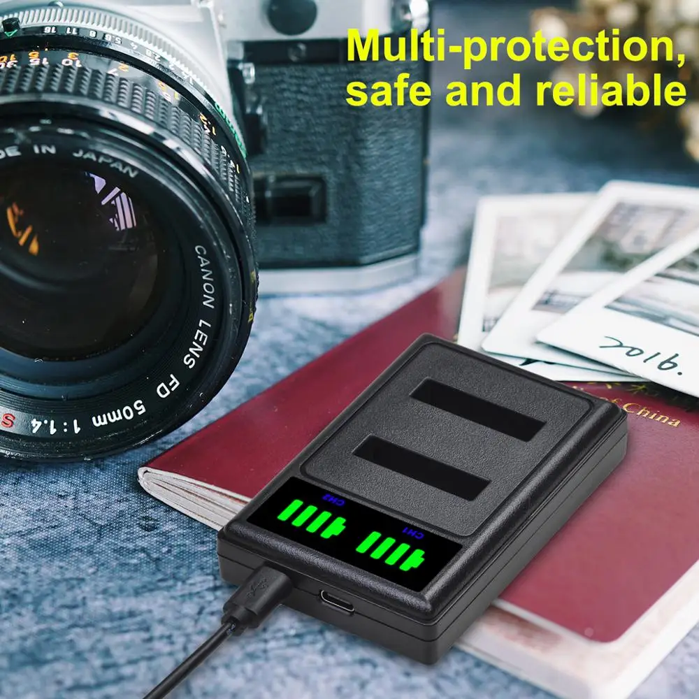 Аккумулятор Batmax EN-EL12 EL12 + двойное зарядное устройство USB светодиодный кой и портом