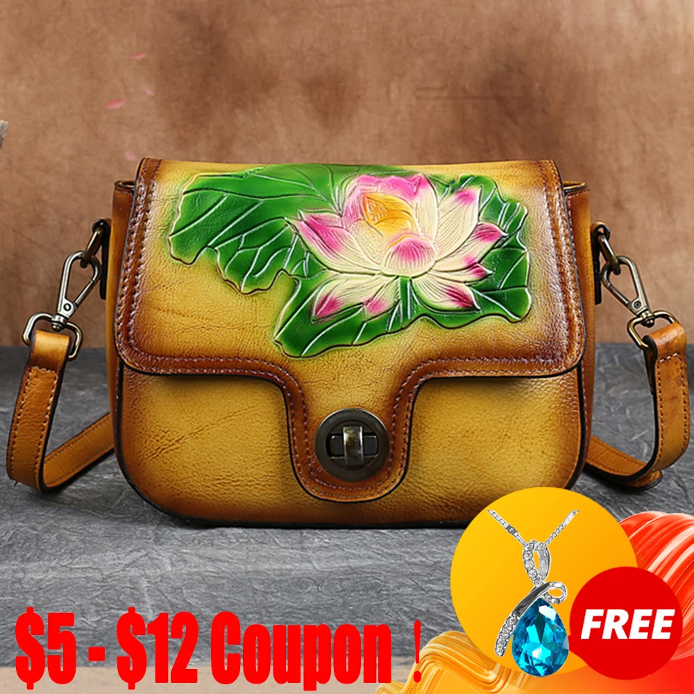 

CGA Handmade Retro Female Bags Handbags For Women 2021 New Luxury Bucket Bag Embossing Cowhide Leisure Shoulder & Crossbody