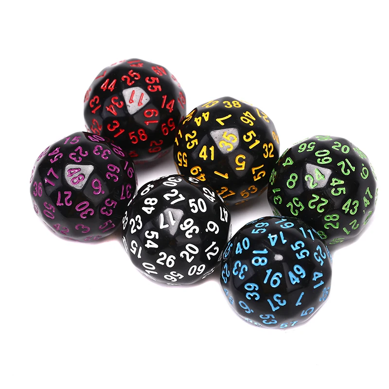 1 шт. игральные кости полиэдральный D60 Multi кубика цифровой игра в вечерние