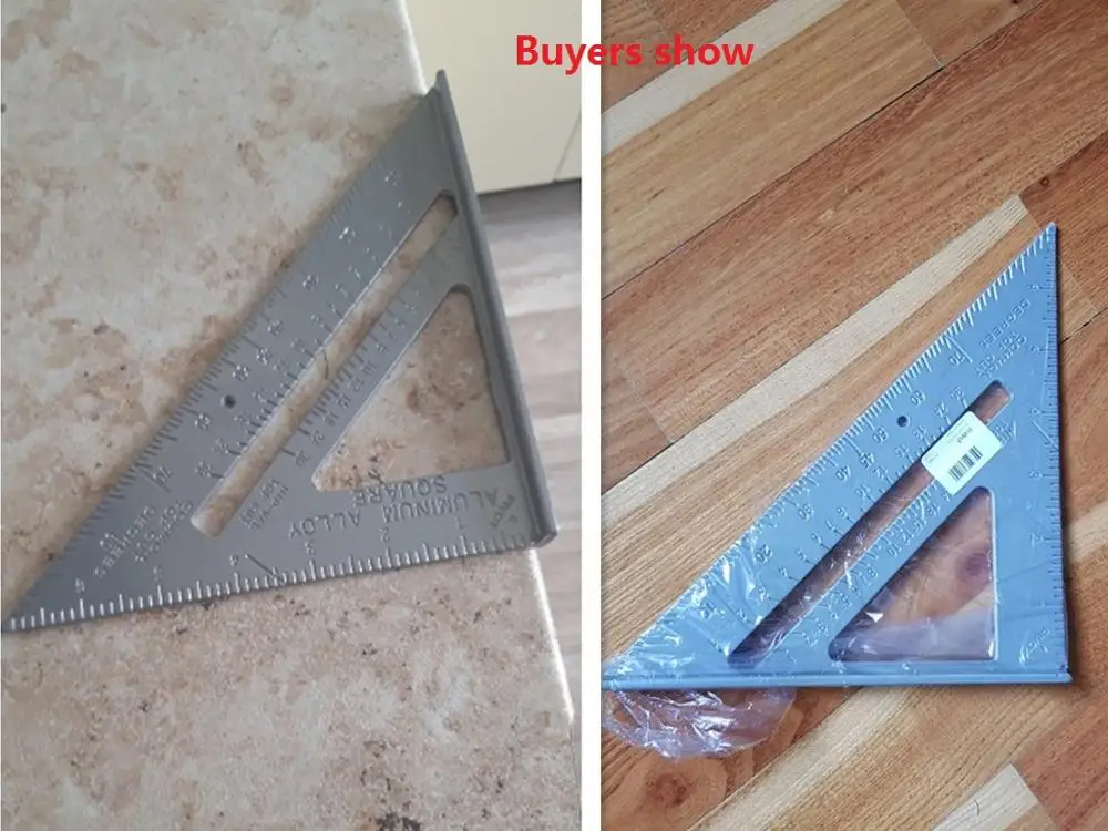 7 Inch Speed Square Metric Measuring Ruler Carpenter Triangle Angle Protractor Miter Framing Tri-square Line Scriber Saw Guide