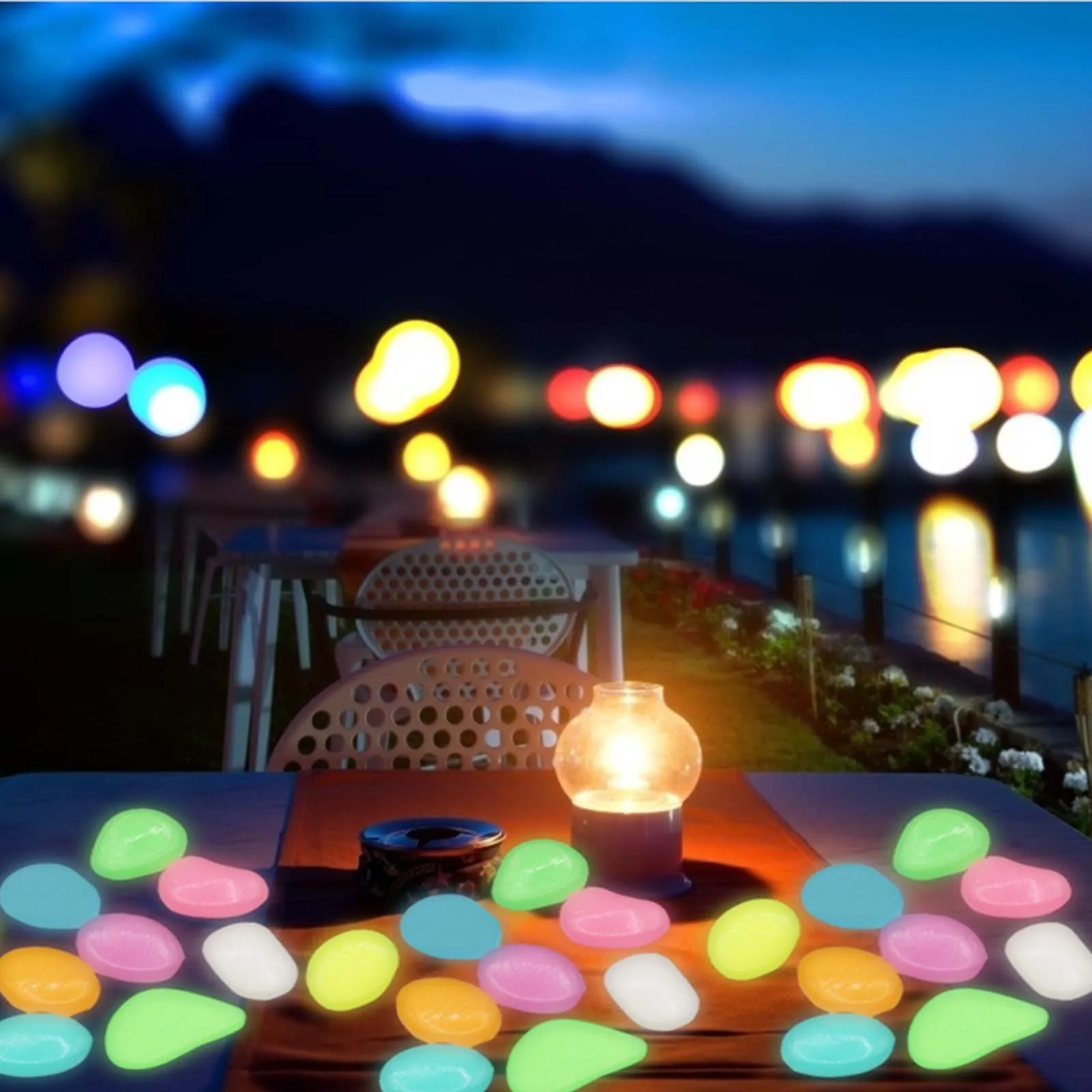 100 шт. сад светится в темноте светящаяся галька для дорожек растения аквариумные