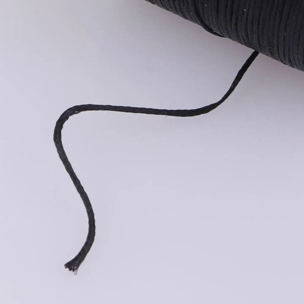 

2x0,8 мм плоская Вощеная Полиэфирная нить для шитья «сделай сам», для изготовления ювелирных изделий, Черная