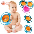 Креативная универсальная посуда для детского питания, вращающаяся на 360 градусов, для кормления детей, Гироскопическая чаша для кормления градусов