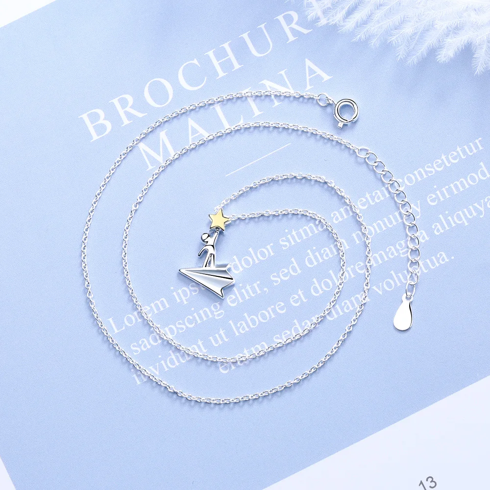 

Dreamhonor Fashion Trendy Starcatcher Necklace Women's New Trendy Korean Paper Airplane Gifts Chocker Necklace Bijoux
