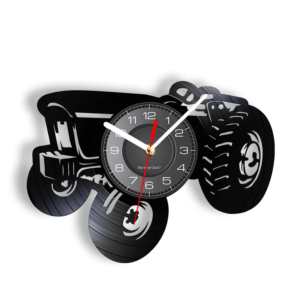 Transportation Retro Tractor Vinyl Album Re-purposed Record Clock Farmhouse Wall Art Harvester Home Decor Peasant Present Watch