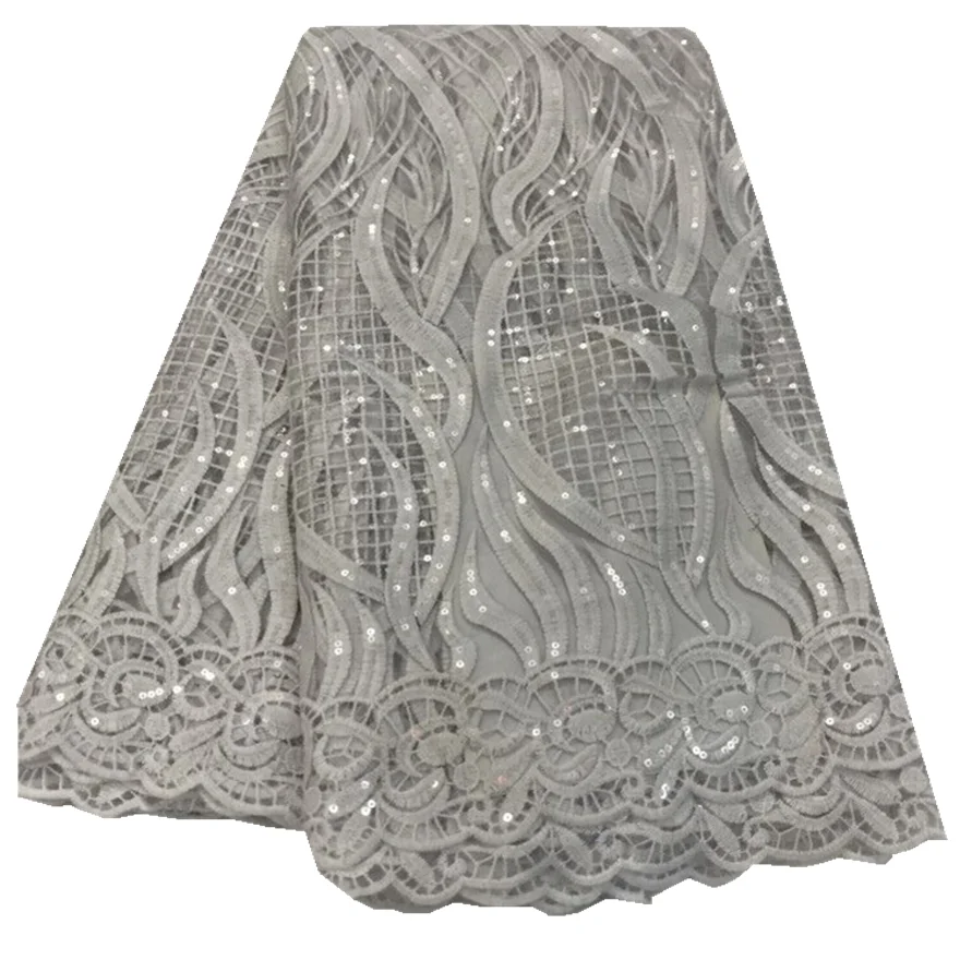 Нигерийские кружева с блестками ткань 2019 Высококачественная вуаль АФРИКАНСКАЯ
