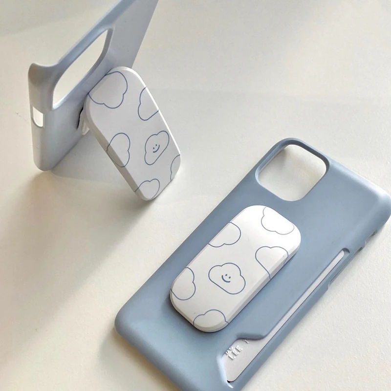 

New Cute Cloud Stand Holder Phone Case for IPhone 12 11 Pro Max Push-pull Back Buckle Ring Bracket Phone Stand for Women Girl