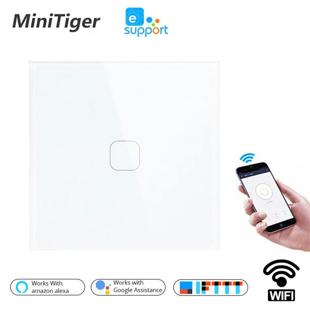 Умный сенсорный выключатель Minitiger ЕС/Великобритания Wi Fi с дистанционным
