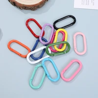 10pcslot metal colour oval ring snap hook spring gate trigger clasps clips for leather craft belt strap webbing keychain hooks