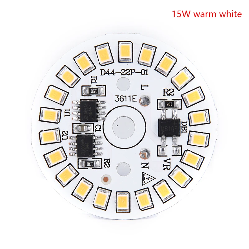 15w warm white 1 шт. светодиодный нашивка-лампочка лампа SMD пластина круглый Модуль светильник-источник для лампы светильник белый/теплый белый - Испускаемый цвет: 15w warm white