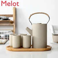 water utensils set household teapot ceramics cold water jug water cup set living room creative pottery clay material