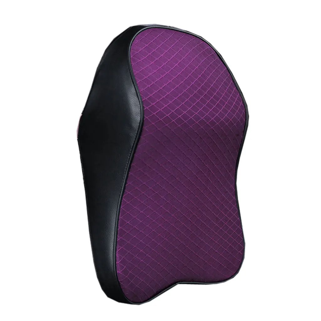 Dark purple Автомобильная подушка для шеи с объемным эффектом памяти, Автомобильный подголовник, подголовник, регулируемая дышащая подушка для путешествий, держатель для сиденья - Цвет: Dark purple
