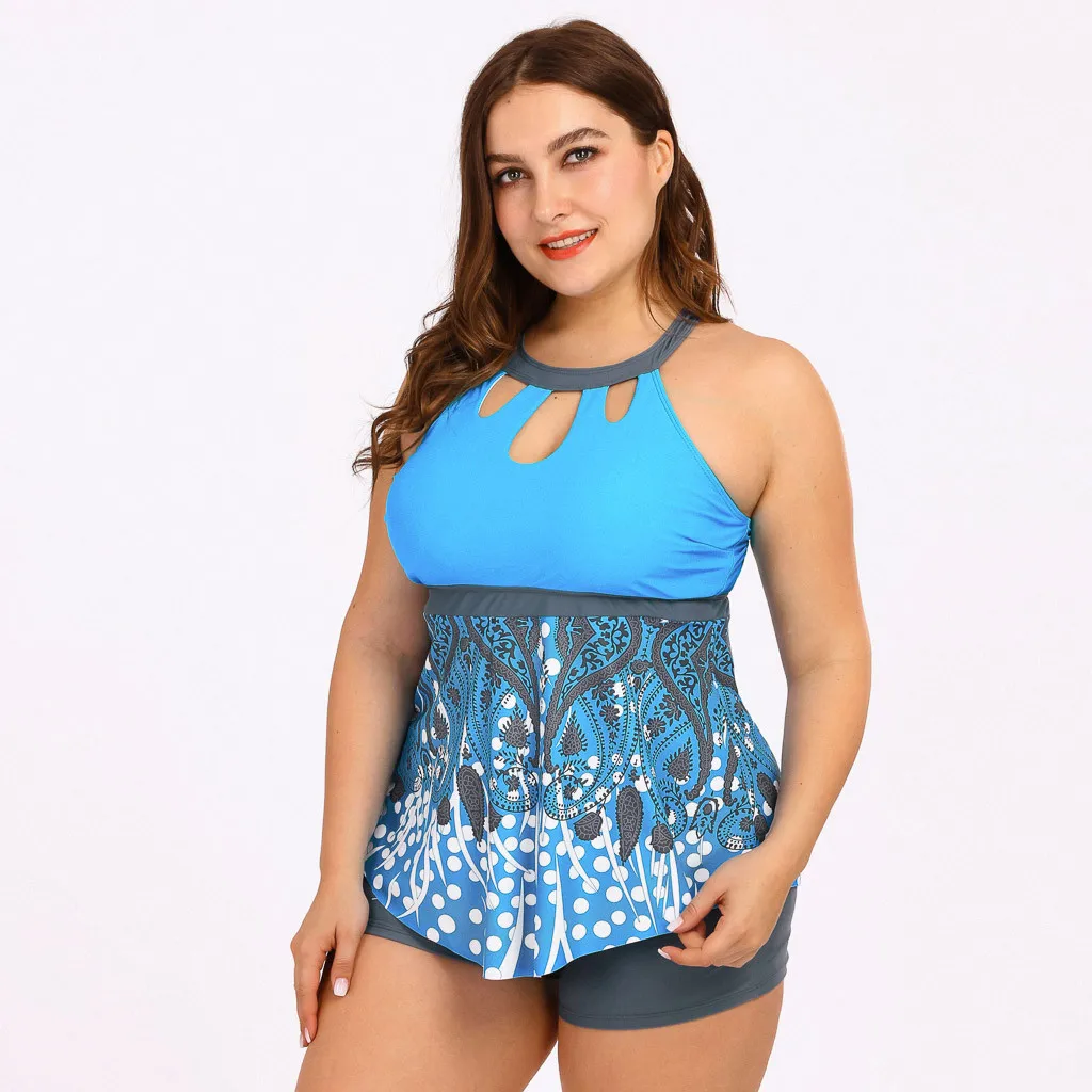 JAYCOSIN для женщин комплект бикини с высокой горловиной выдалбливают Цветочный