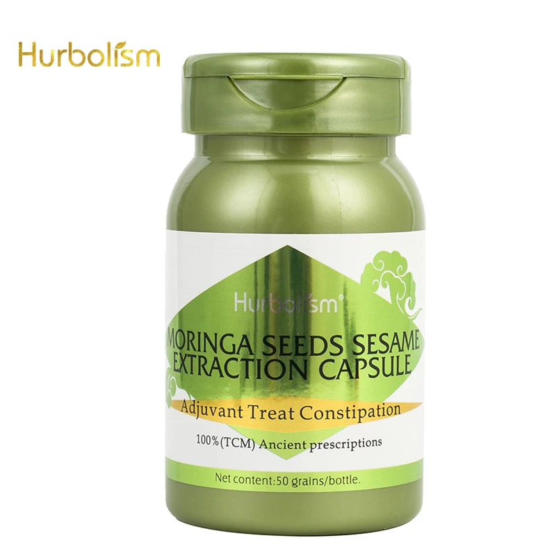 

Hurbolism Moringa Seeds Sesame Extraction Capsule, Adjuvant Treat Constipation , Natural Plants Extract, No side effect, 50pcs.