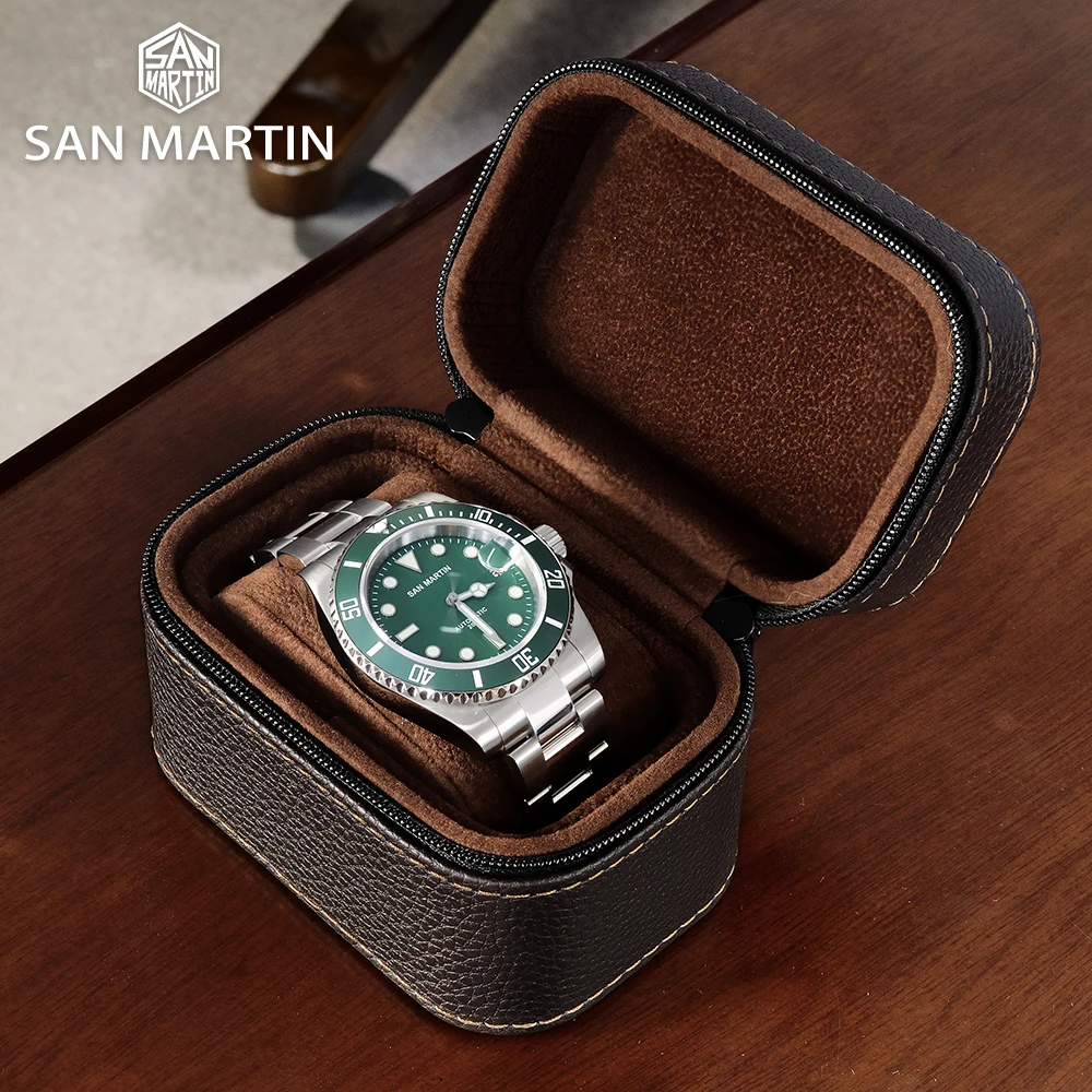 San Martin Simple Leatherette Accessory Holder For Watch Gift High Quality Watch Holder Case Vintage Watch Boxes Storage Box