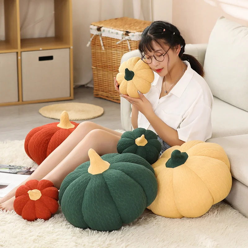 

20cm 40cm Cute Cartoon Woolen Simulation Pumpkin Pillow Comfortable And Soft Vegetable Pumpkin Pillow Home Decoration Birthday G