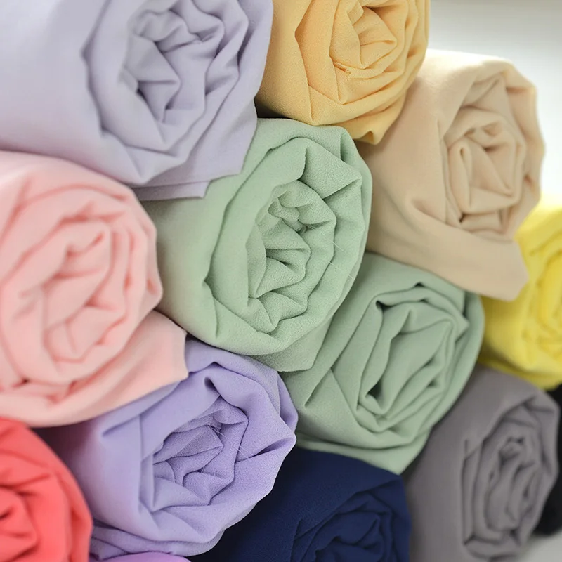 Шифоновая юбка с жемчужинами однотонная летняя 150x50 см одежда на подкладке из