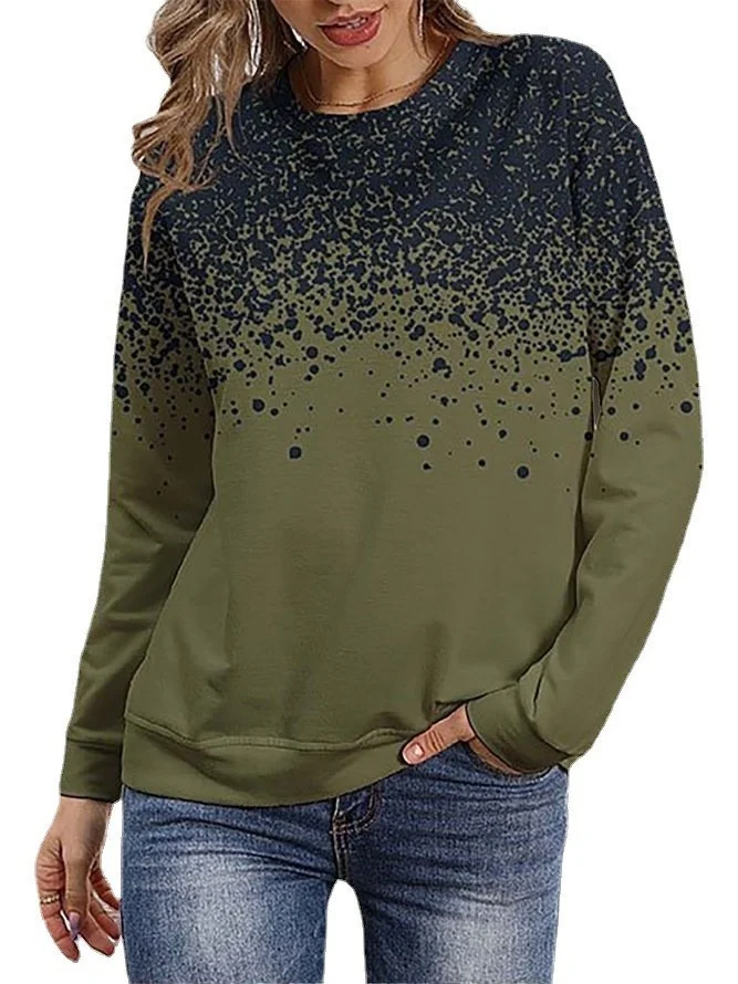 

Женская осенне-зимняя Свободная Повседневная футболка с длинным рукавом и круглым вырезом