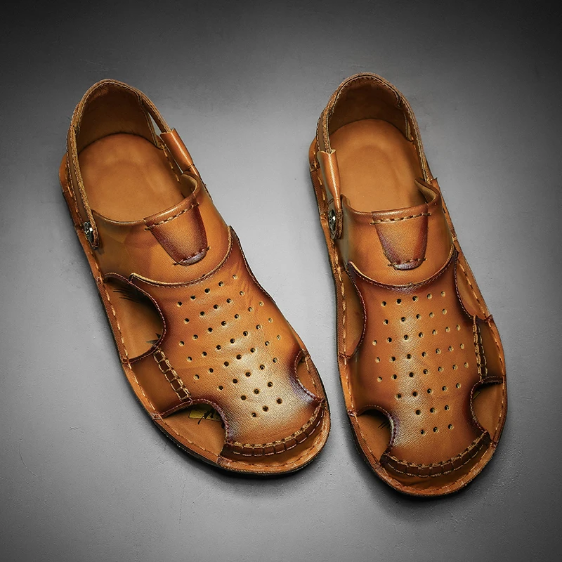 

Summer Leather Shoes Men Summer Breathable Men's Shoes Zapatos De Cuero Hombre Mesh Casual Leather