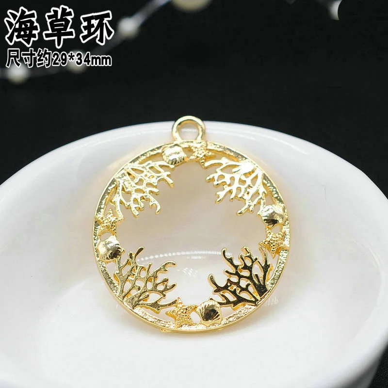 Cherry Happy Letters Coral Cat Shaped Metal Frame UV Epoxy Resin Charm Gold Bezel Jewelry Making Tools | Украшения и аксессуары