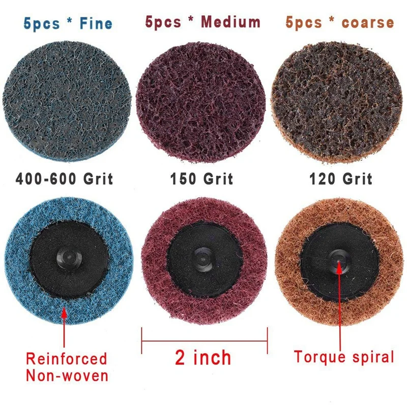 GTBL 60 in 1 Sand Disc Set with 2 Inches Quick Change 1/4 Inch Tray Bracket for Surface Pretreatment Strip Grinding and Pol | Инструменты