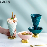 creative ceramic ice cream cup tall dessert bowl restaurant ice cream cup syrup bowl yogurt decorative bowl kitchen supplies