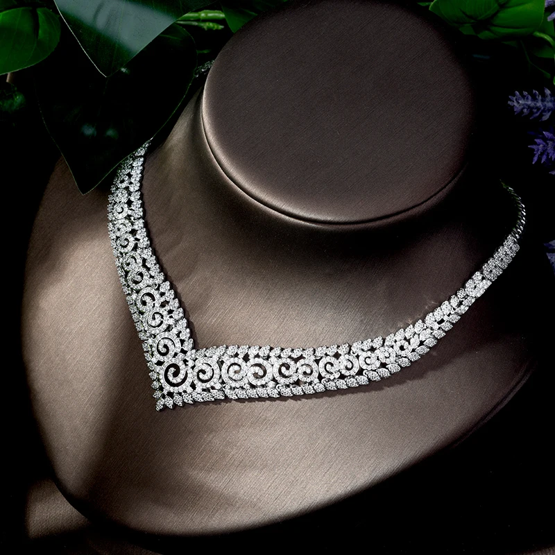 Роскошные женские украшения HIBRIDE элегантное свадебное ожерелье серьги браслет