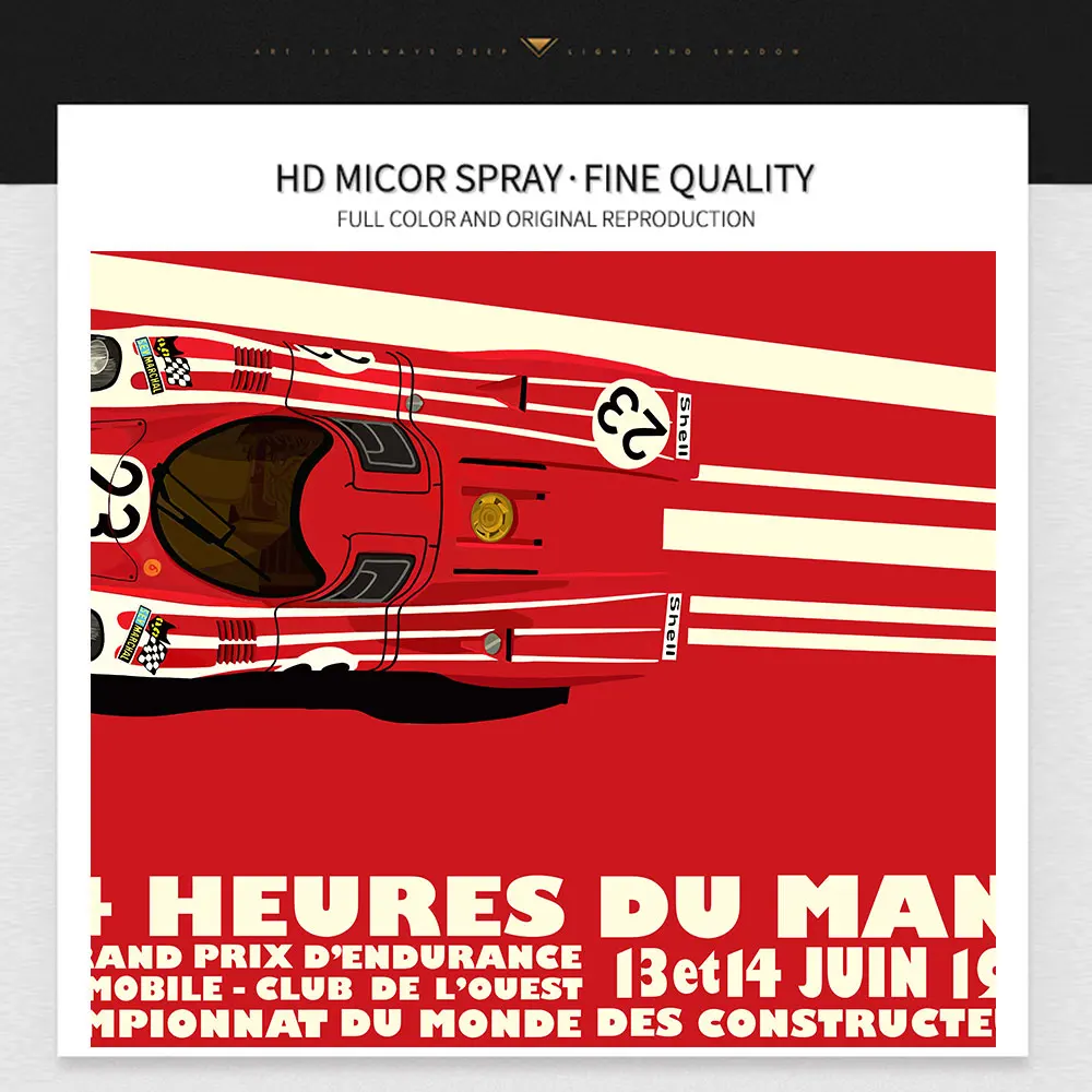 

24 Hours Of Le Mans 1971 1970 On Canvas Print Poster Automobile Wall Art Picture For Living Noom Home Decoration Frameless