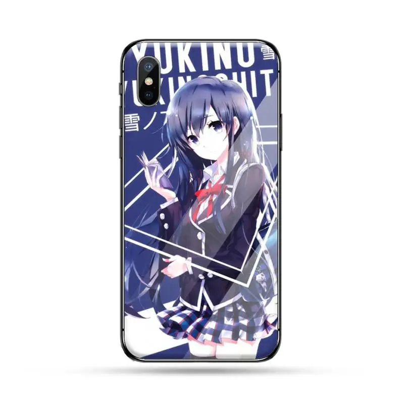 

Yukino Yukinoshita anime girl Phone Case Tempered glass For iphone 6 6S 7 8 plus X XS XR 11 12 PRO MAX Mini