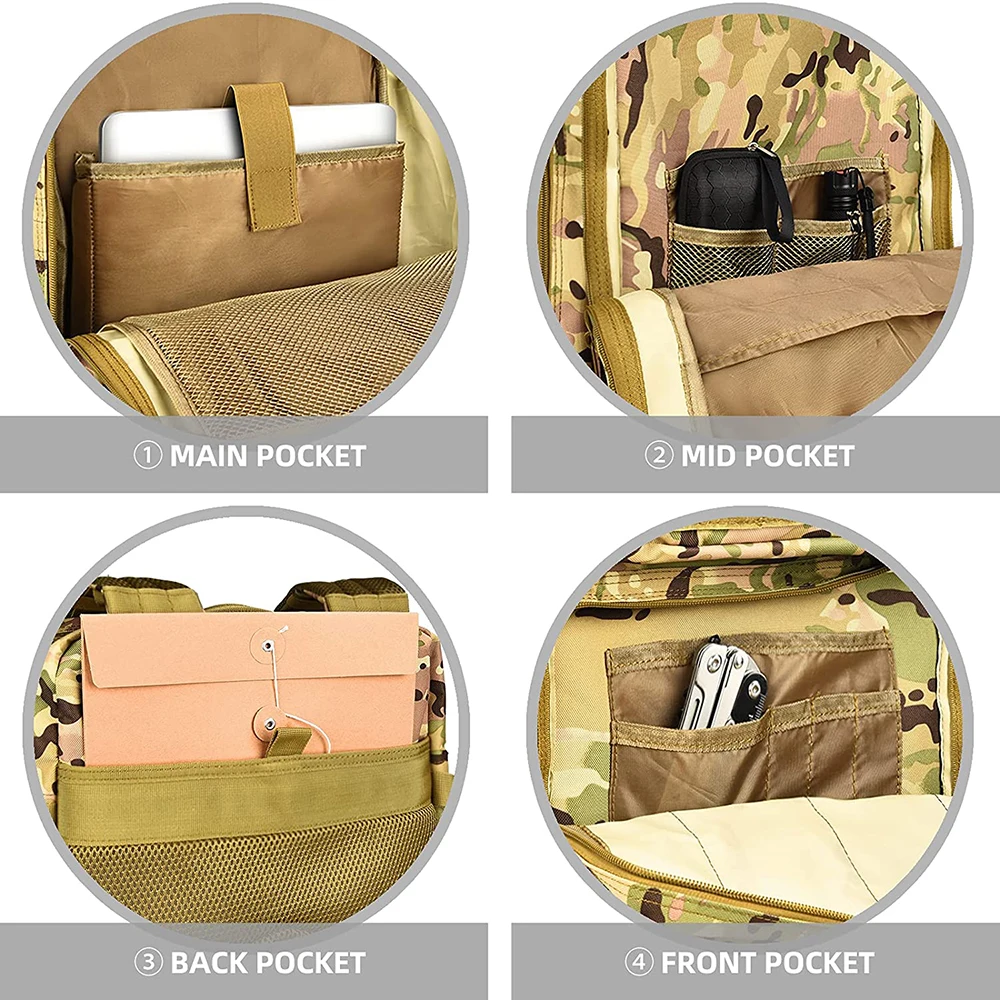 50L military tactical backpack hunting camping bag travel army assault suitable for and hiking | Спорт и развлечения